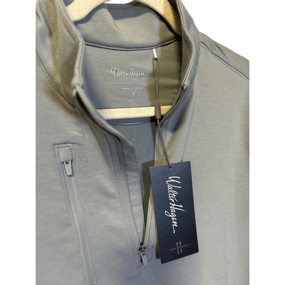 Walter Hagen Chest Pocket 1/4 Zip Pullover Mid Grey Sz S NWT - Picture 2 of 5